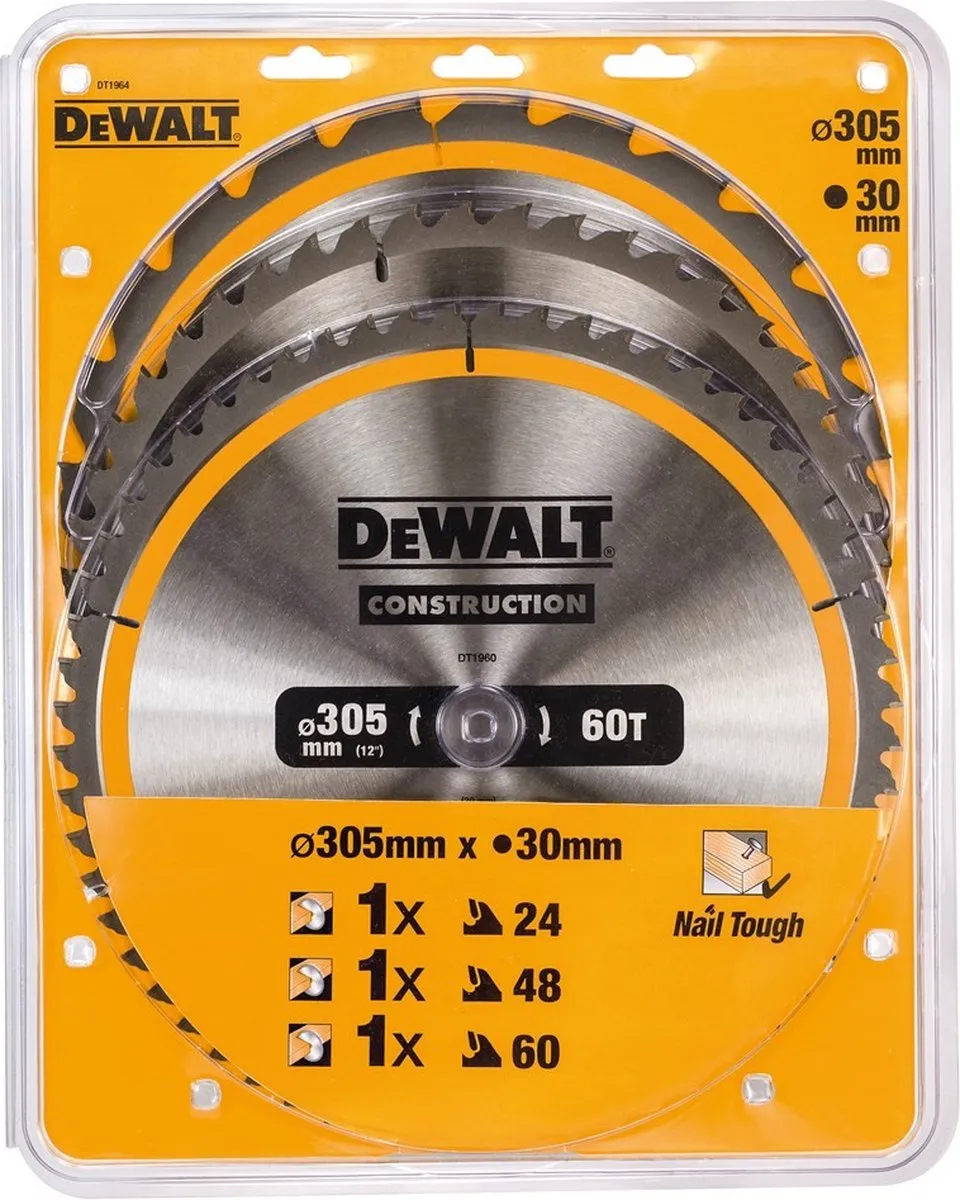 DeWalt DT1964 Cirkelzaagbladen Set 305mm - 3 Stuks