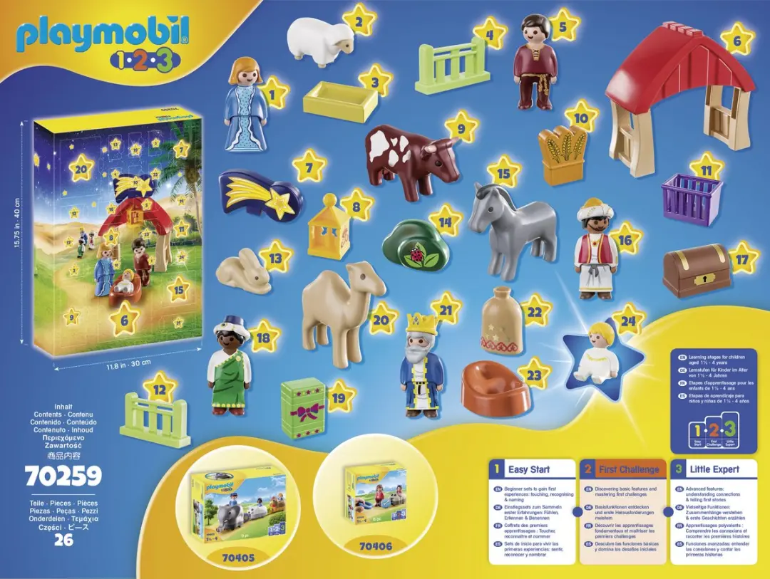 Playmobil Kerststal Adventskalender 70259 - Multicolor