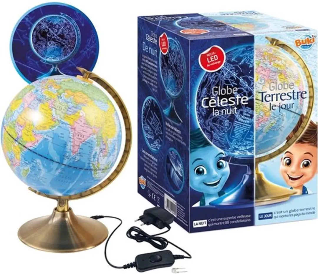Buki France Globe Jour/Nuit 21cm - Meerkleurig