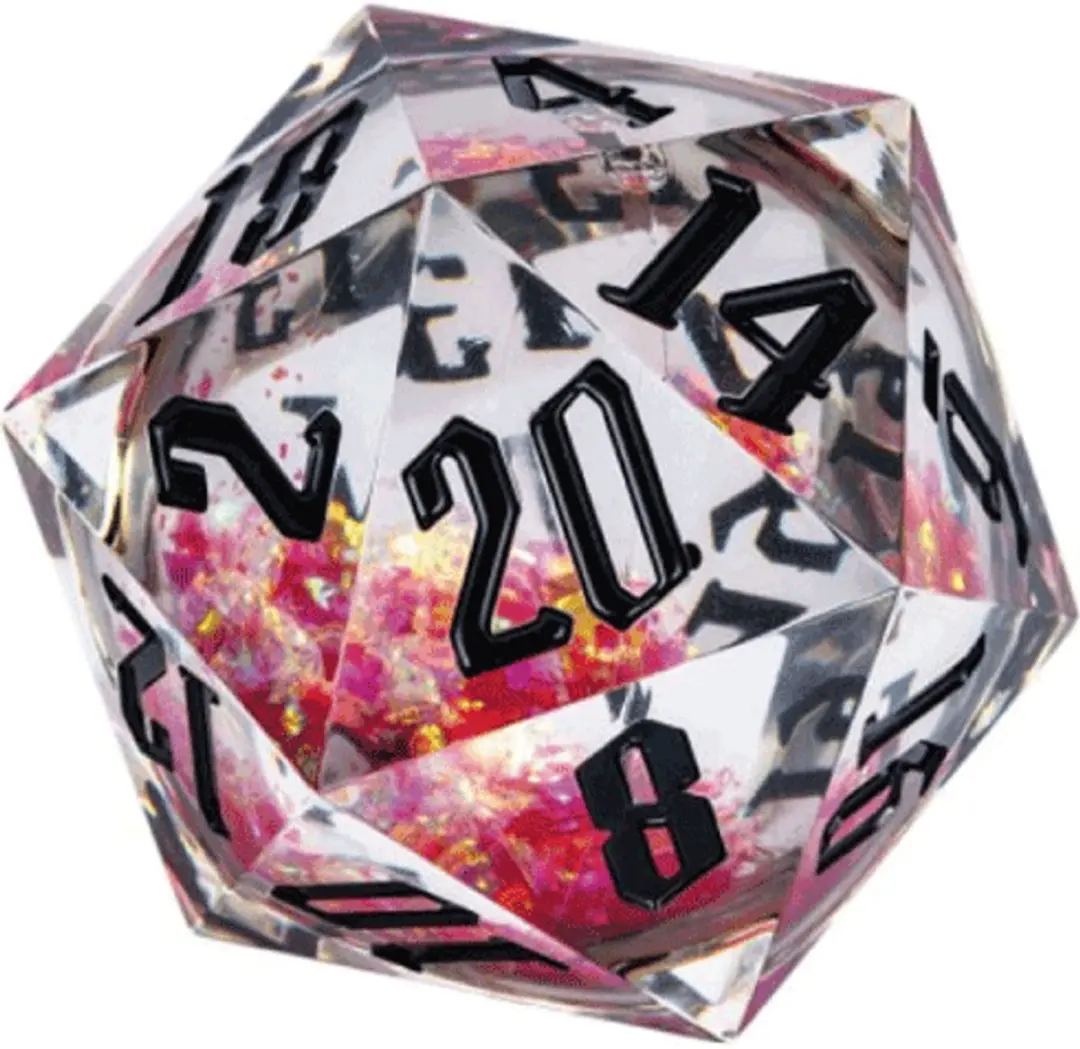 HOT Games D20 Liquid Glitter Dobbelsteen 55mm