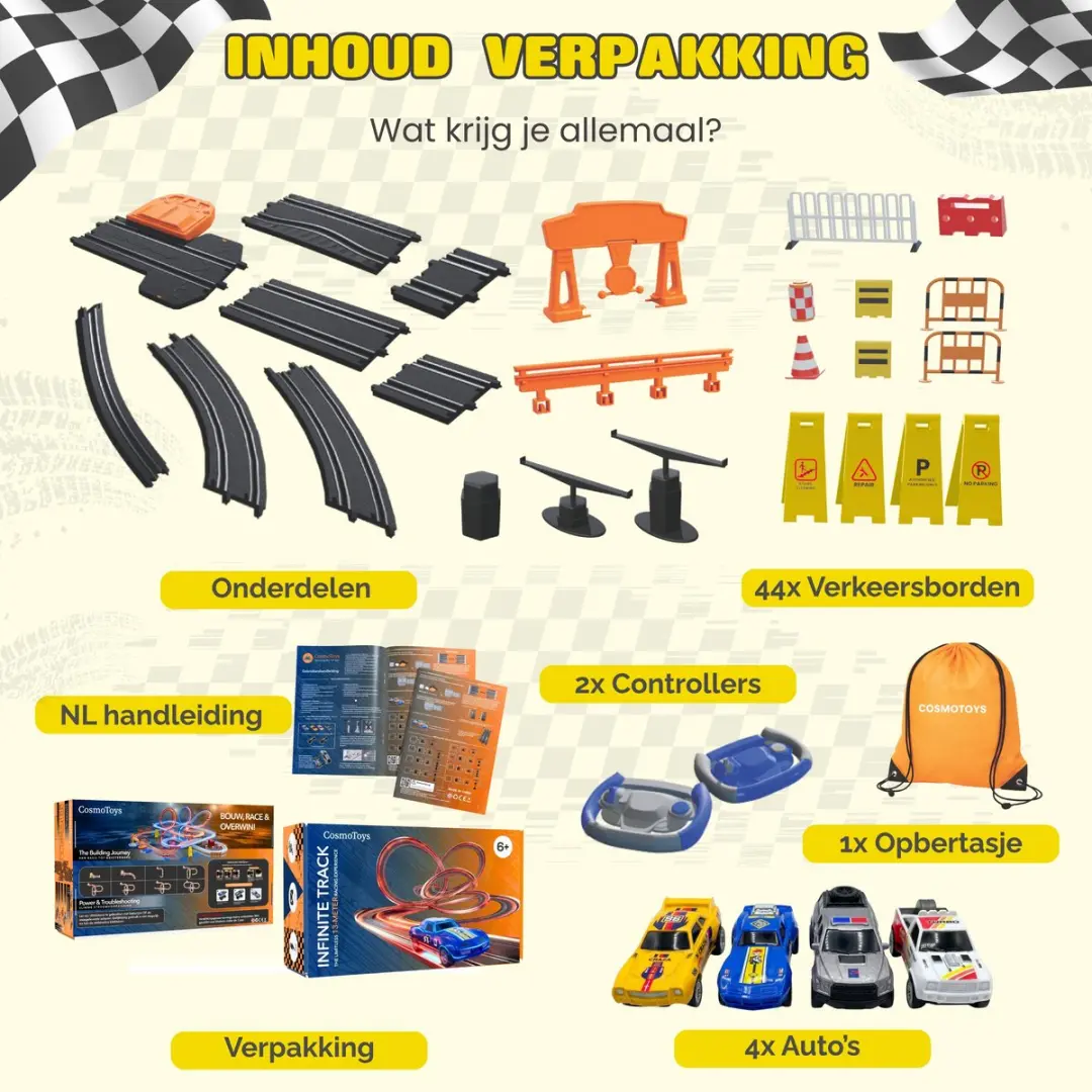 CosmoToys Elektrische Racebaan Infinite Track - 13m - 82 Delen - afbeelding 6 van 6
