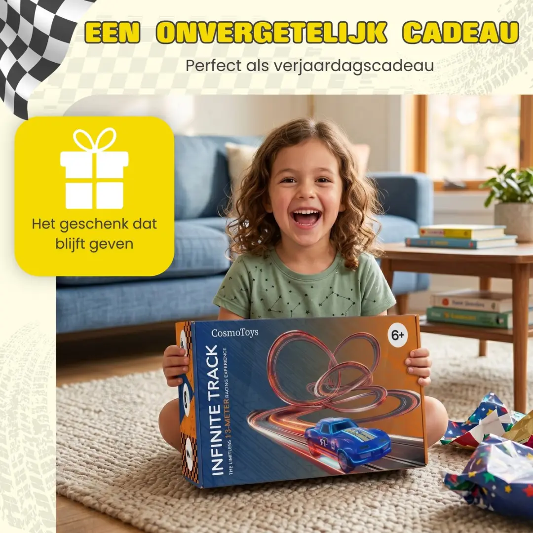 CosmoToys Elektrische Racebaan Infinite Track - 13m - 82 Delen