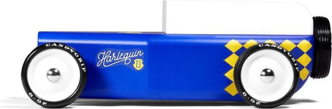 Candylab Toys Outlaw Harlequin Houten Auto - Blauw/wit