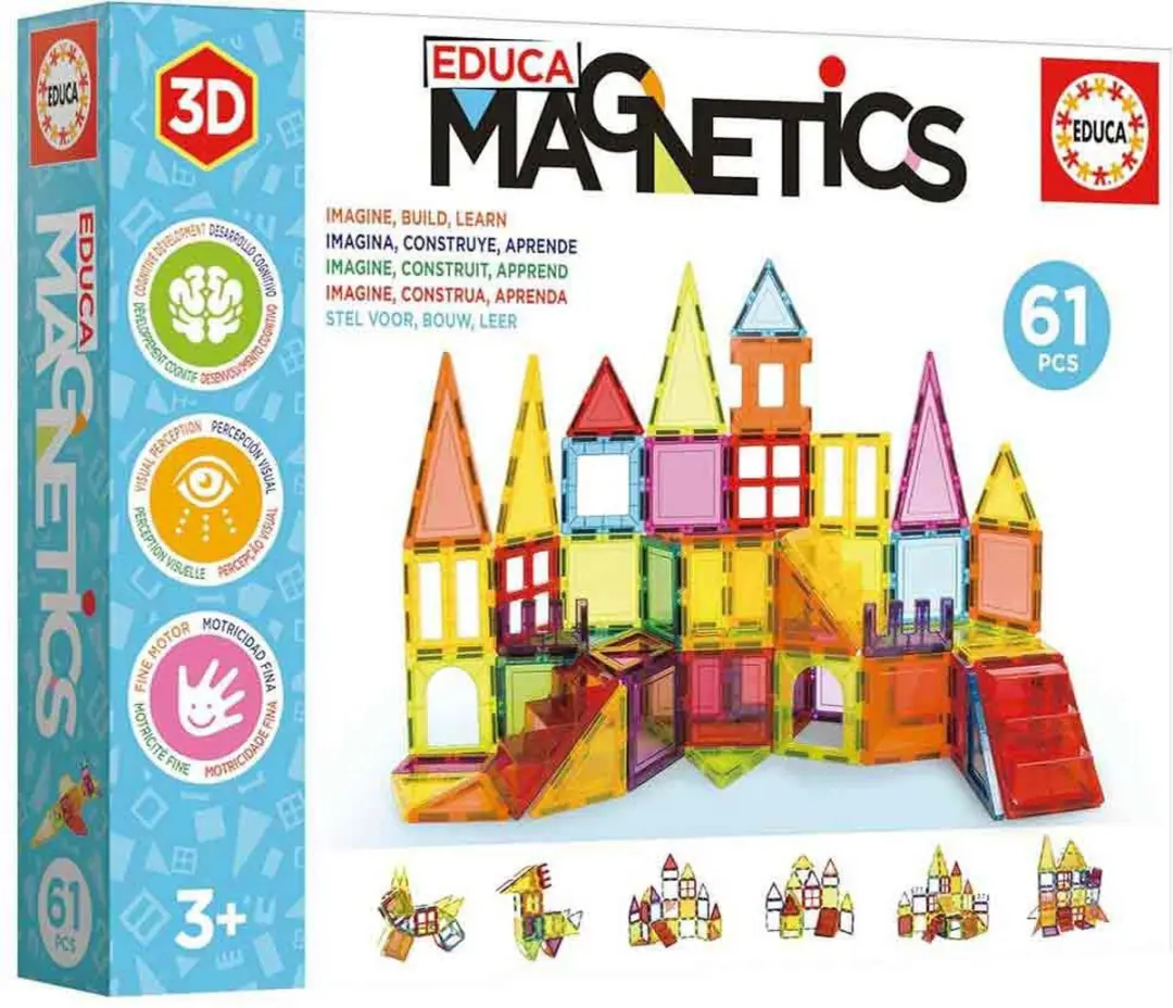 Educa Magnetic Tiles 61 Stuks - Meerkleurig