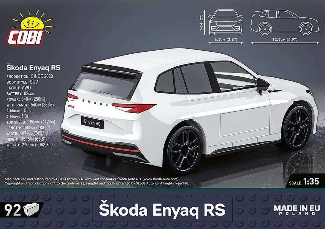 Cobi Skoda Enyaq RS 92-delig - Meerkleurig