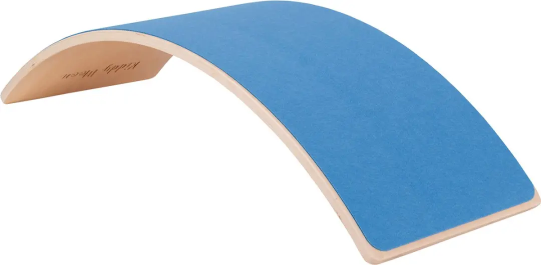 KiddyMoon Montessori Balance Board - Houten Vilt Blauw Natuurlijk