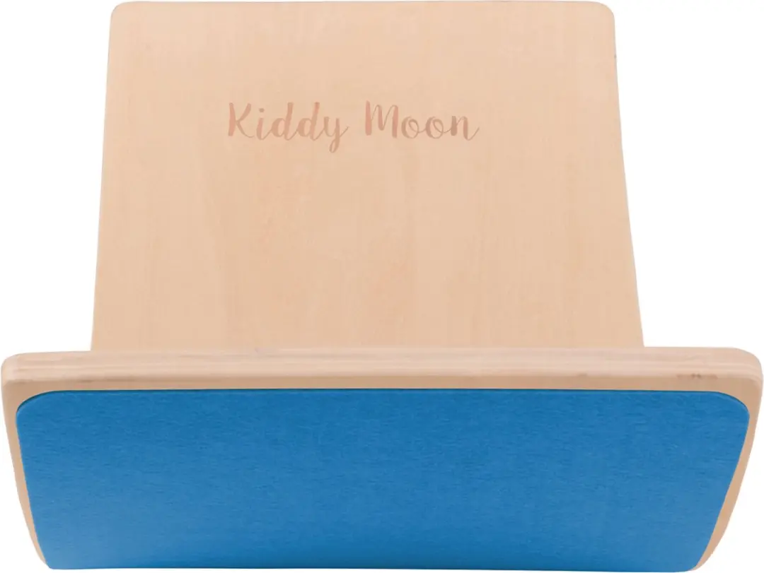 KiddyMoon Montessori Balance Board - Houten Vilt Blauw Natuurlijk