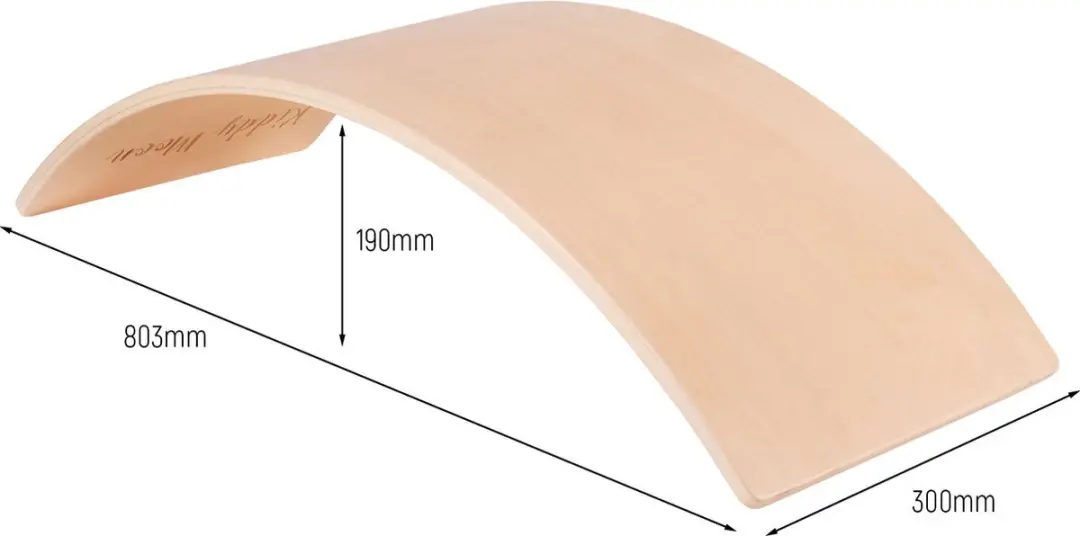 KiddyMoon Montessori Balance Board - Houten Vilt Blauw Natuurlijk