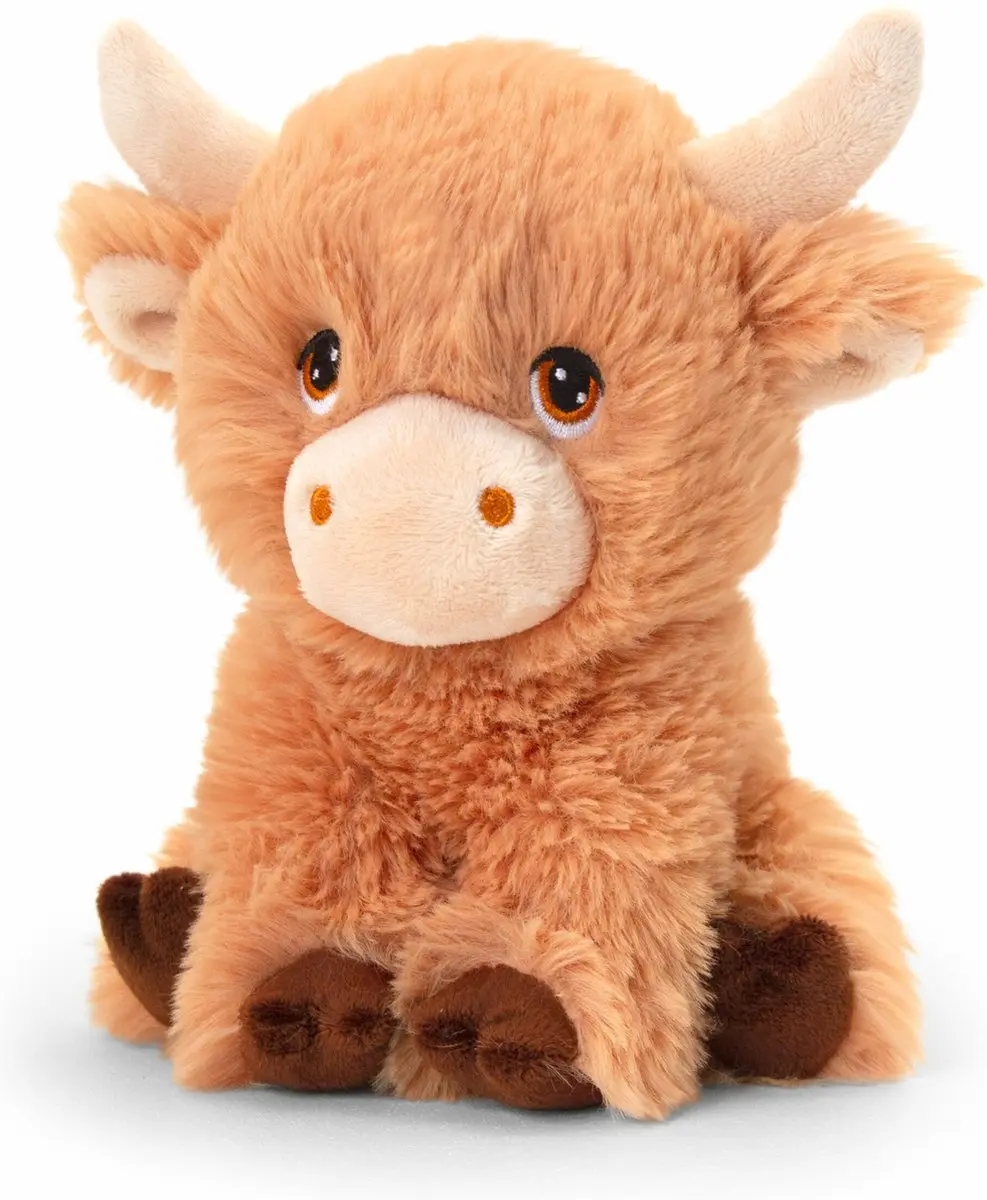 Keel Toys Pluche Koe Knuffel - Bruin - 25 cm