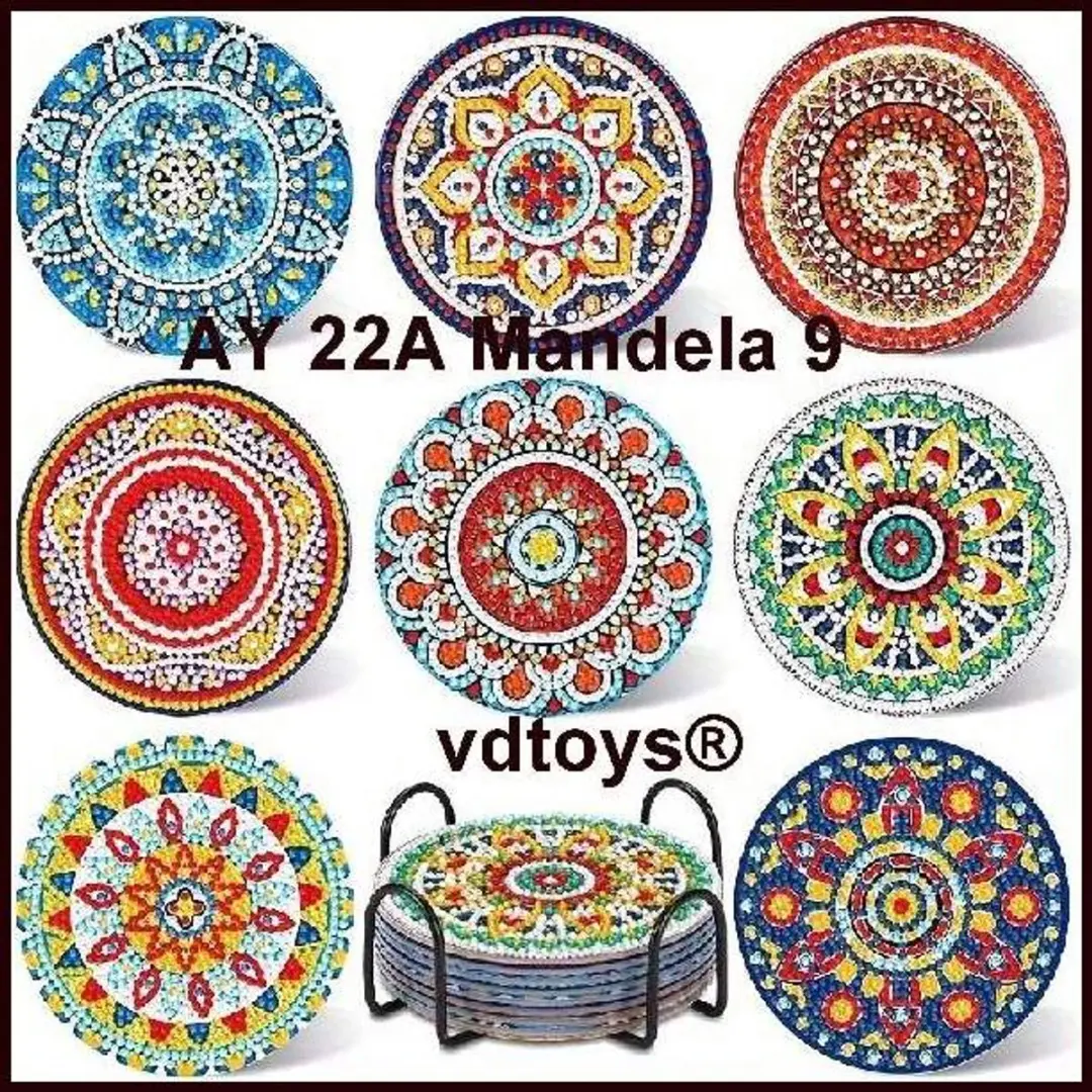 VDTOYS Diamond Painting Mandala Onderzetters AY A22 MANDELA 9 - 8 Stuks