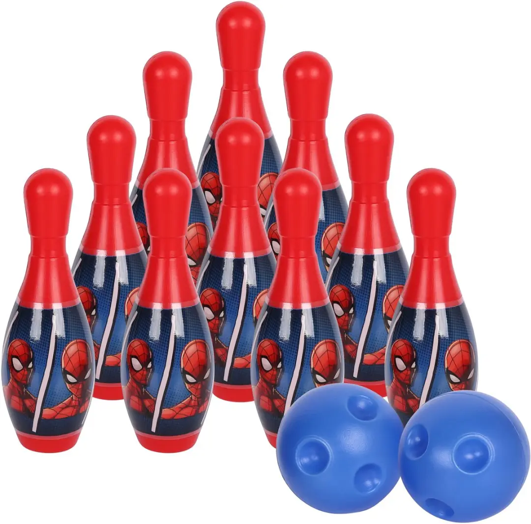 Marvel Spider-Man Bowling Set - 10 Pinnen + 2 Ballen - Blauw/Rood