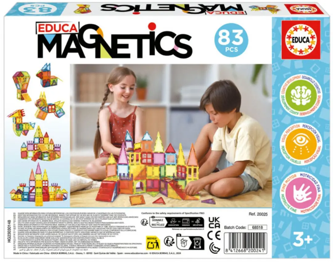 Educa Magnetic Tiles 83 Stuks - Meerkleurig