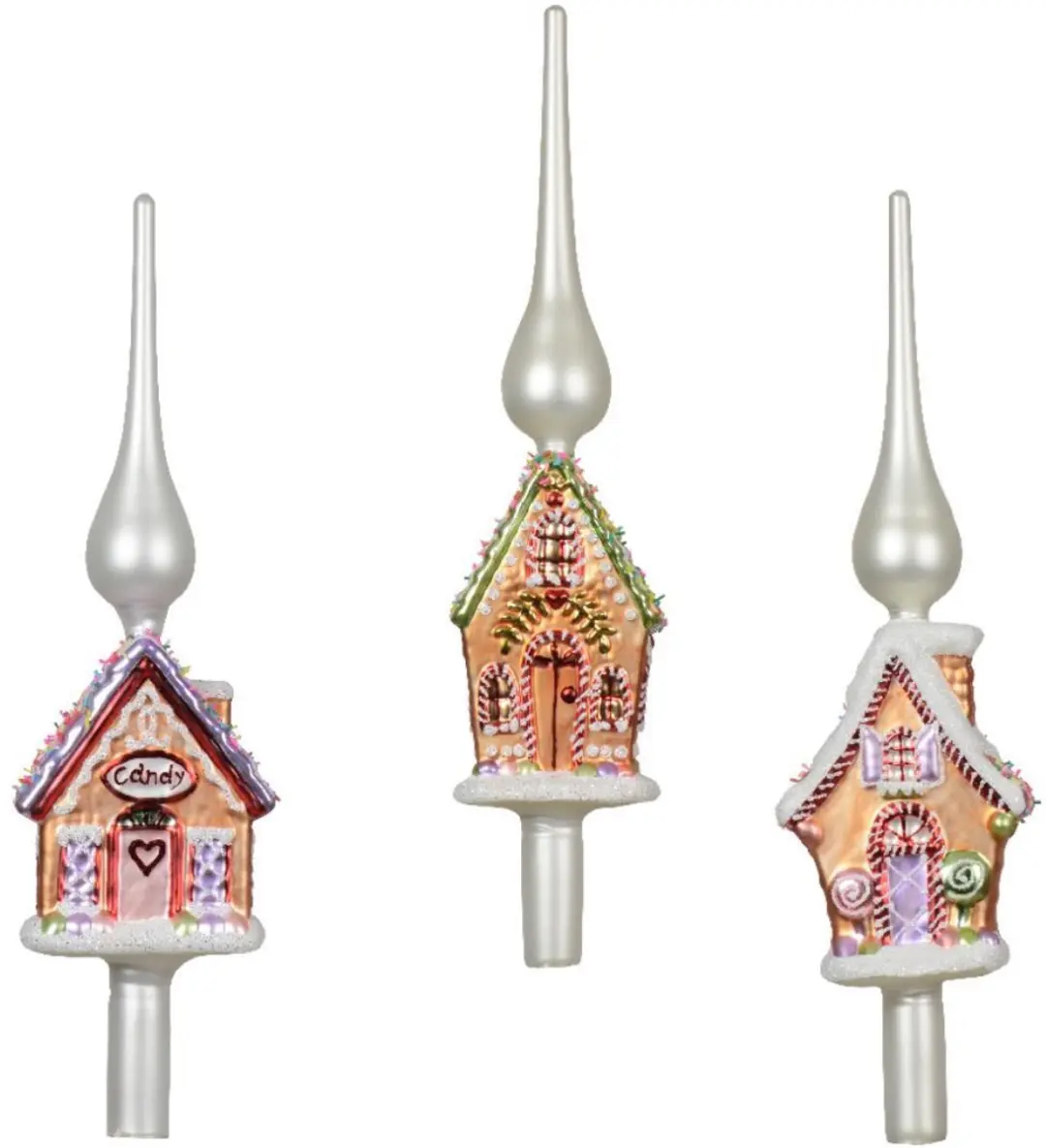Decoris Kerstboom Piek Glas Peperkoekhuis 31cm