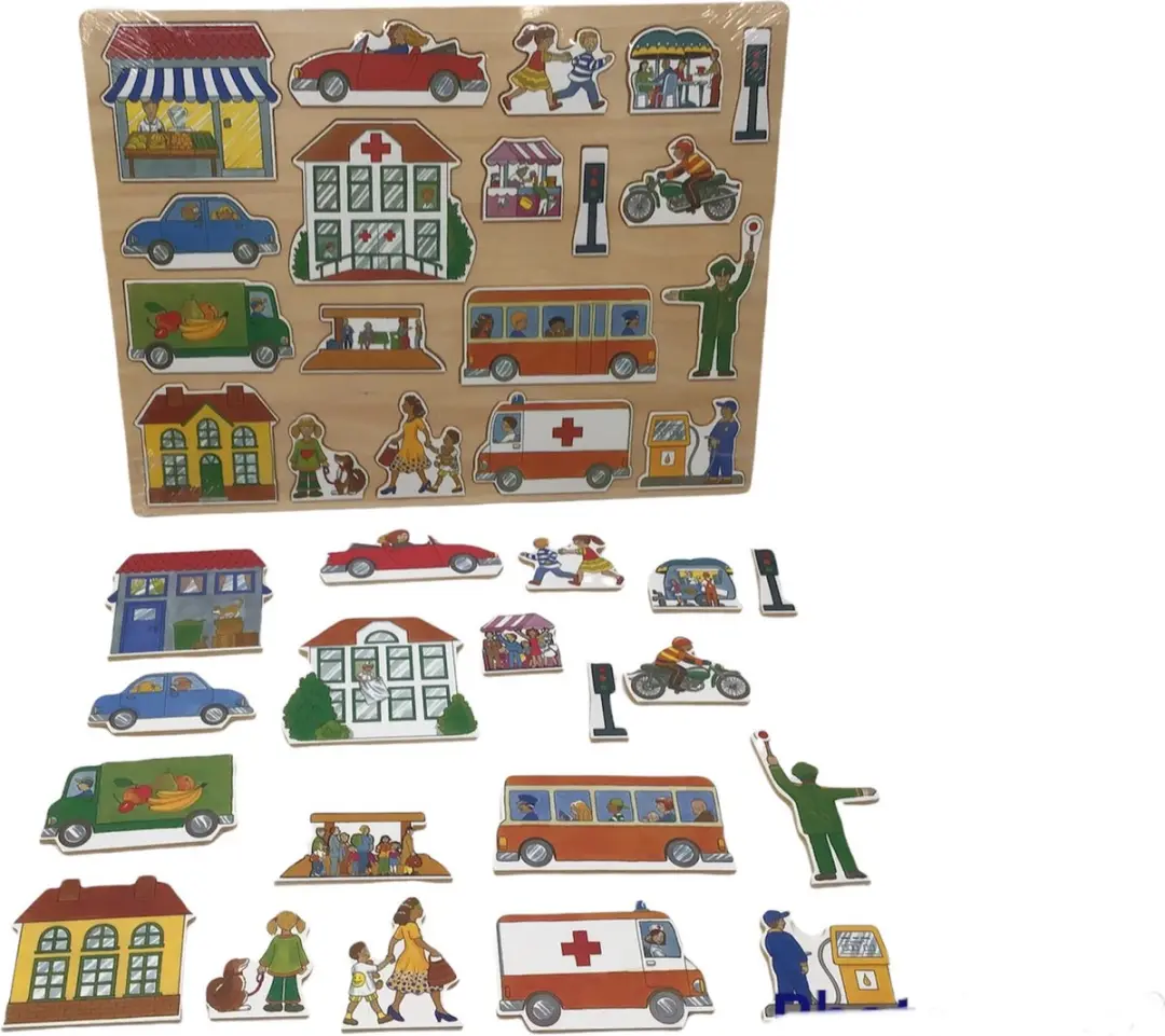 Simply For Kids Leven in de Stad Puzzel - 19 Stuks - Dubbelzijdig - Multicolor