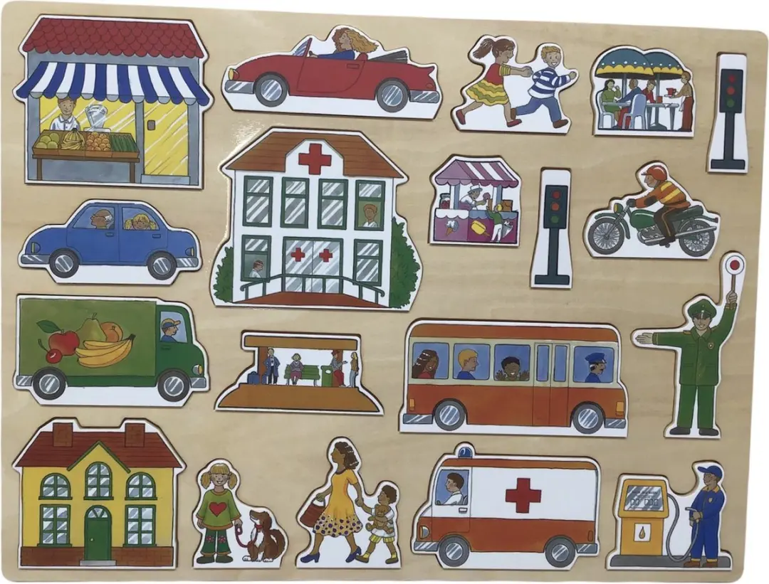 Simply For Kids Leven in de Stad Puzzel - 19 Stuks - Dubbelzijdig - Multicolor