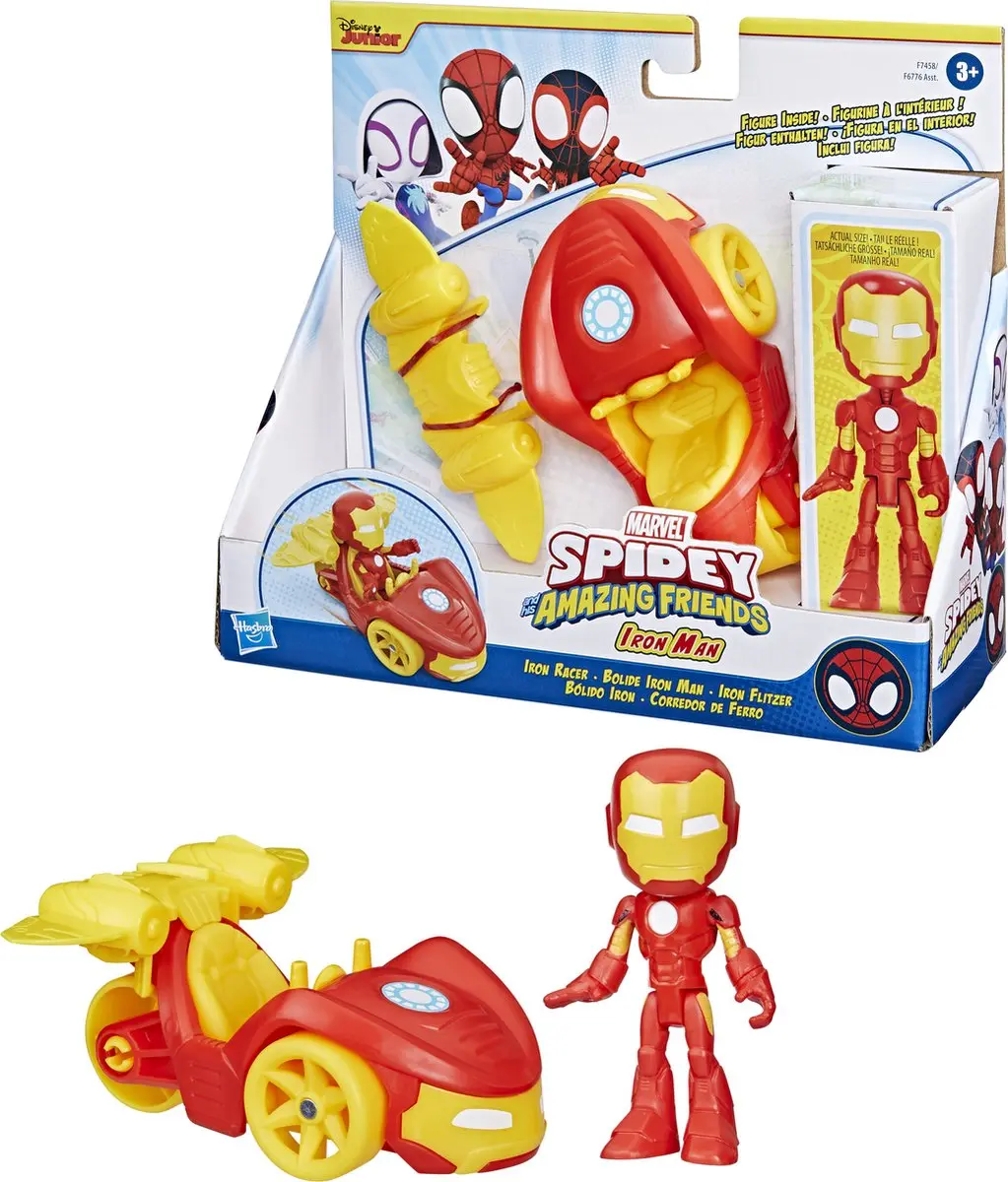 Hasbro Marvel Spidey and His Amazing Friends Iron Racer - F74585X2 - afbeelding 8 van 9