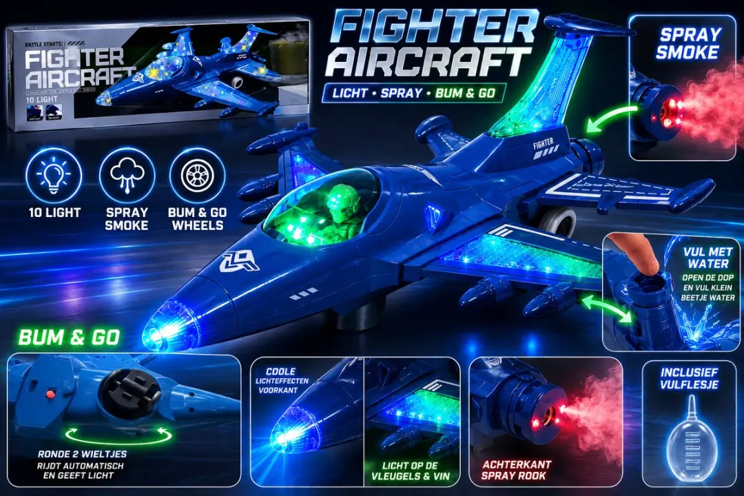YJ Toys Fighter Aircraft JET CM-10 Straaljager - Blauw