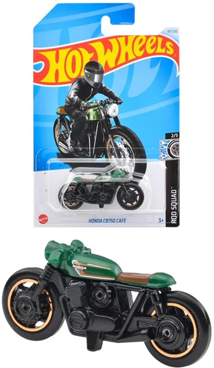 Hot Wheels Honda CB750 Café Motorcycle Racing Green 1:64