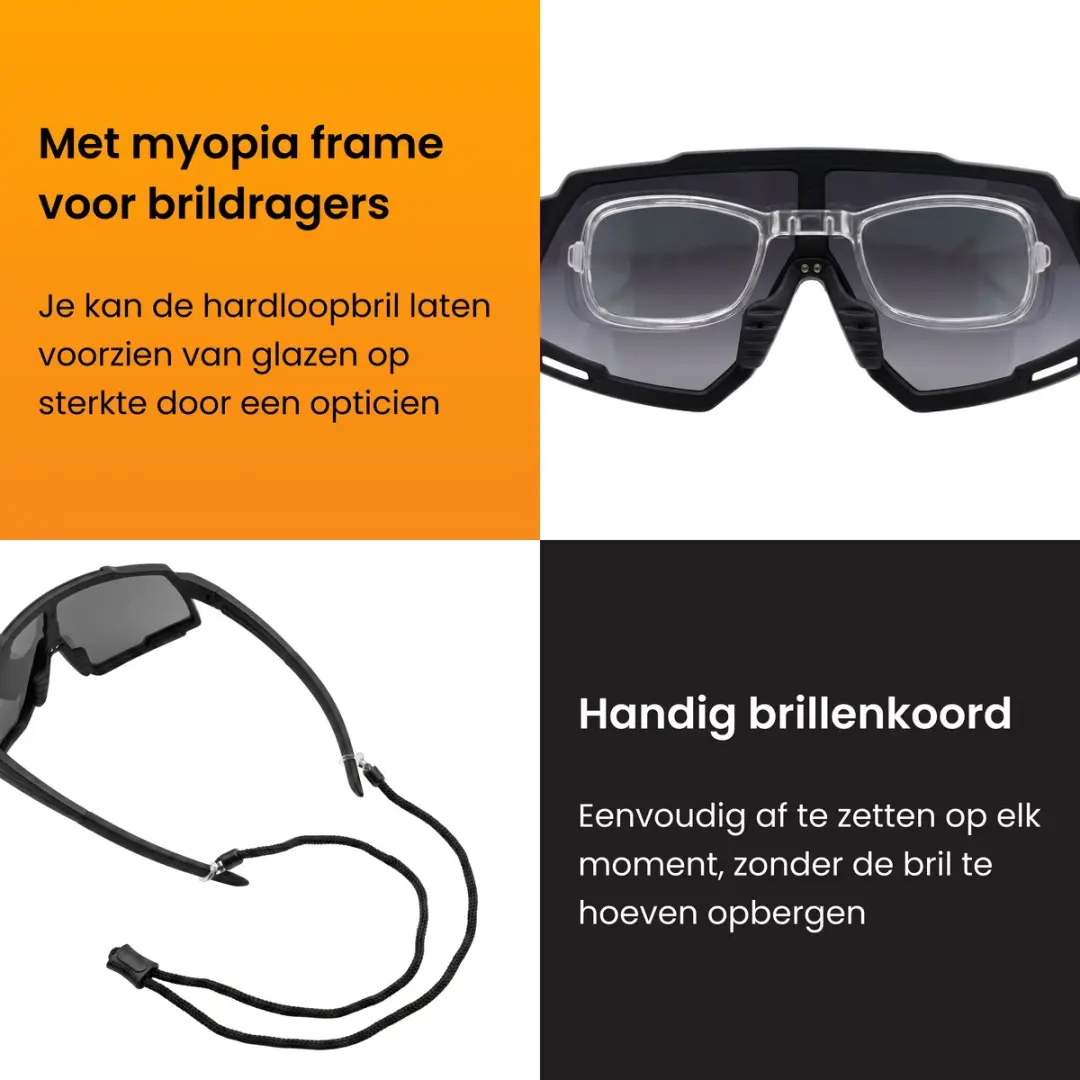 R2B Sport Zonnebril - 5 Verwisselbare Lenzen - Zwart