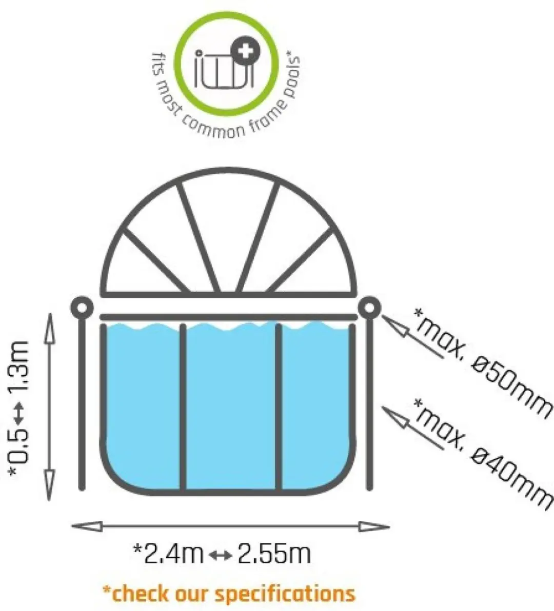 EXIT Toys Zwembadoverkapping Ø244cm - Transparant