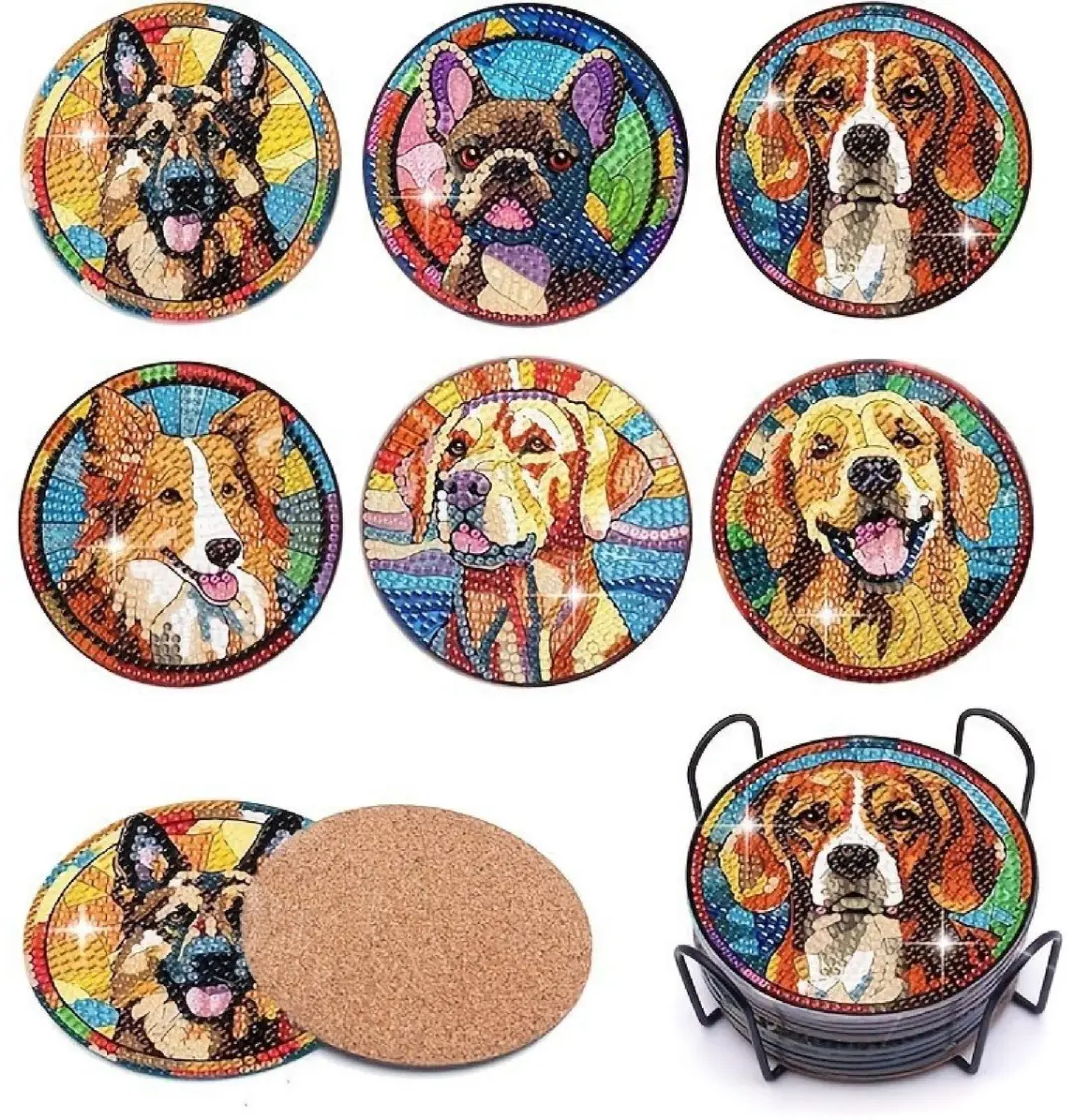 VDTOYS Diamond Painting Honden Onderzetters Set AI 852