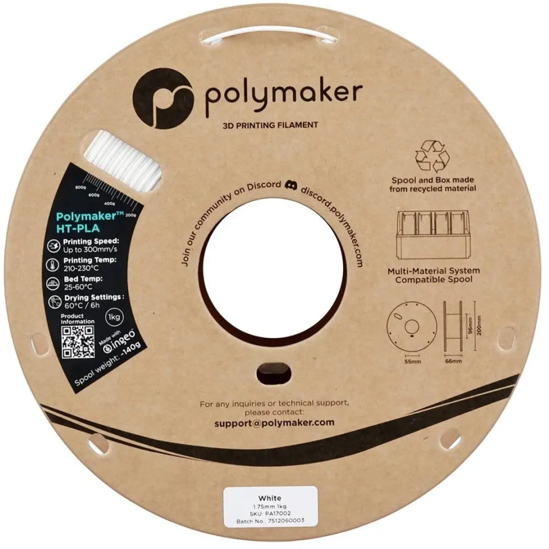 Polymaker HT-PLA Filament 1.75mm 1000g - Wit