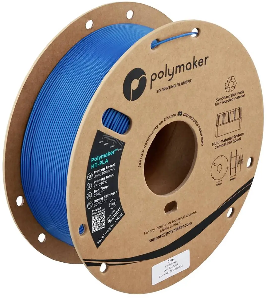 Polymaker HT-PLA Filament 1.75mm 1000g - Blauw