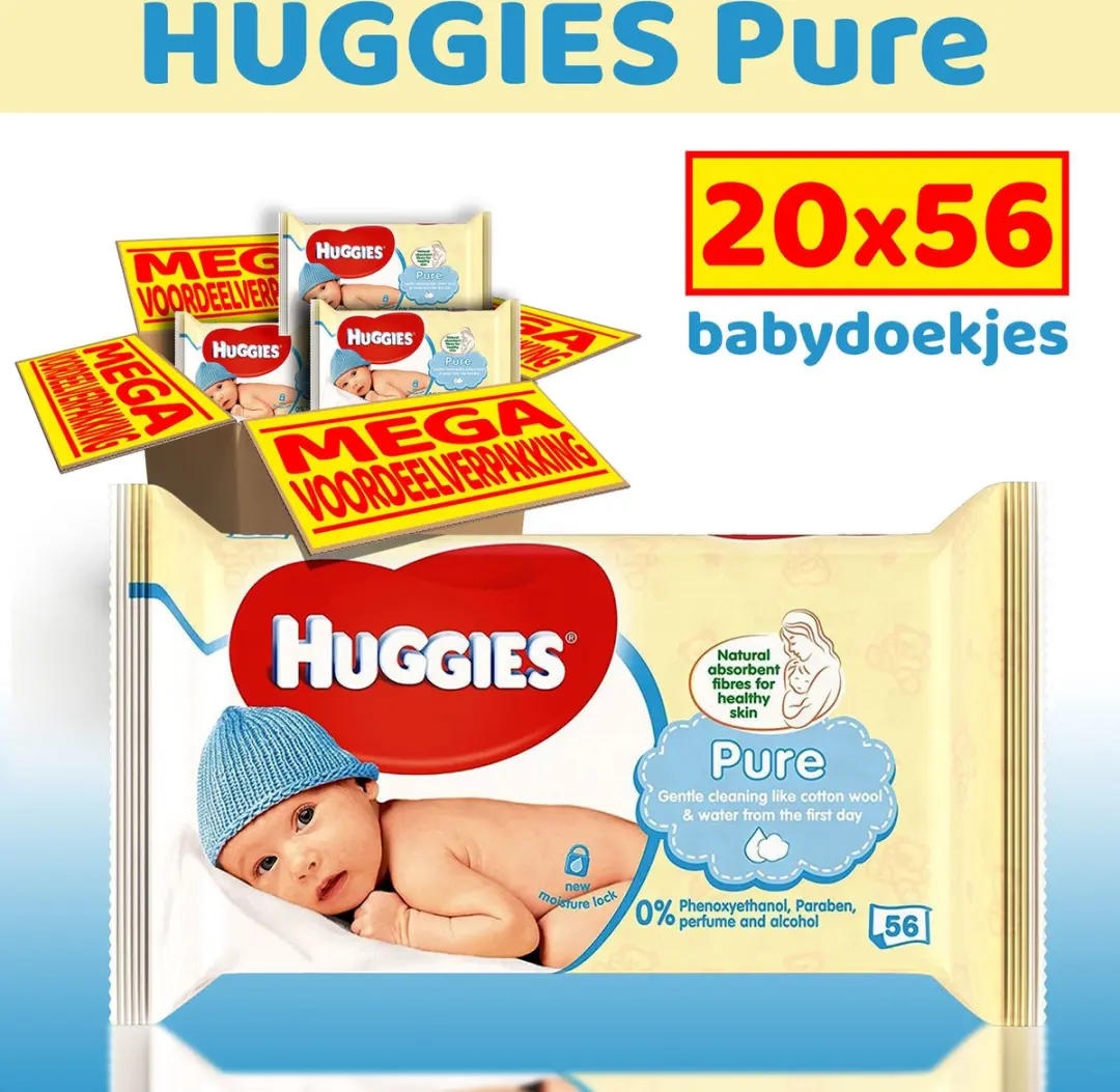 Huggies Pure Billendoekjes 1120 Stuks