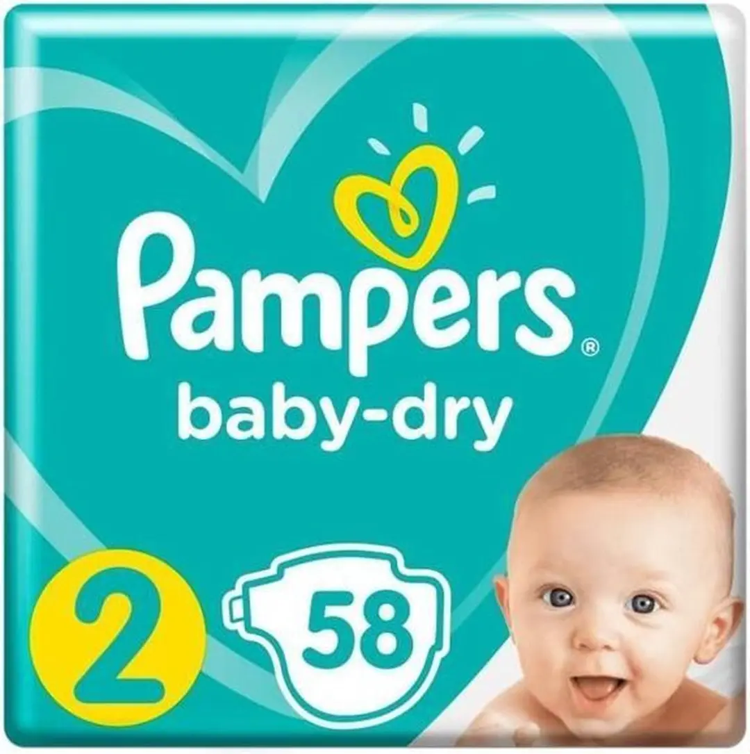 Pampers Baby Dry Maat 2 Luiers - 58 Stuks