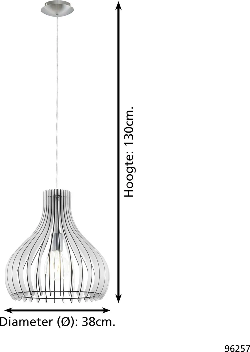 Eglo Tindori Hanglamp - Nikkel-Mat - Wit - afbeelding 6 van 6