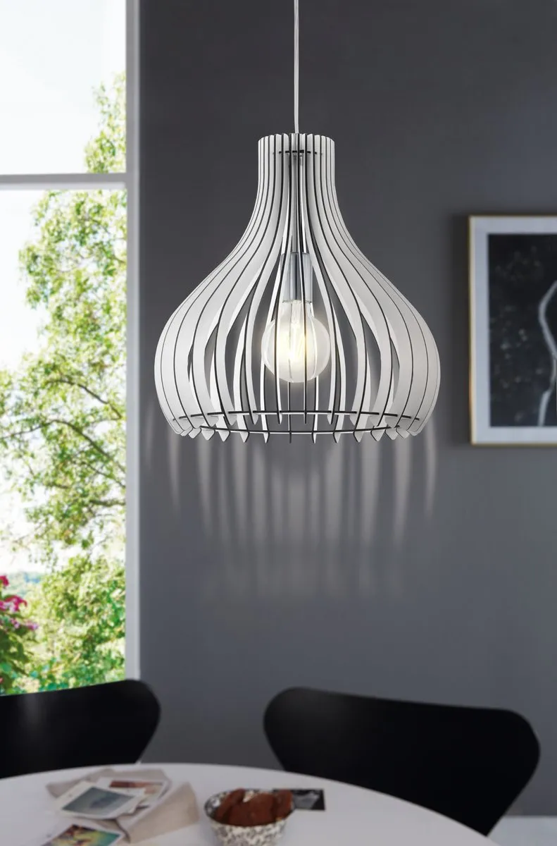 Eglo Tindori Hanglamp - Nikkel-Mat - Wit