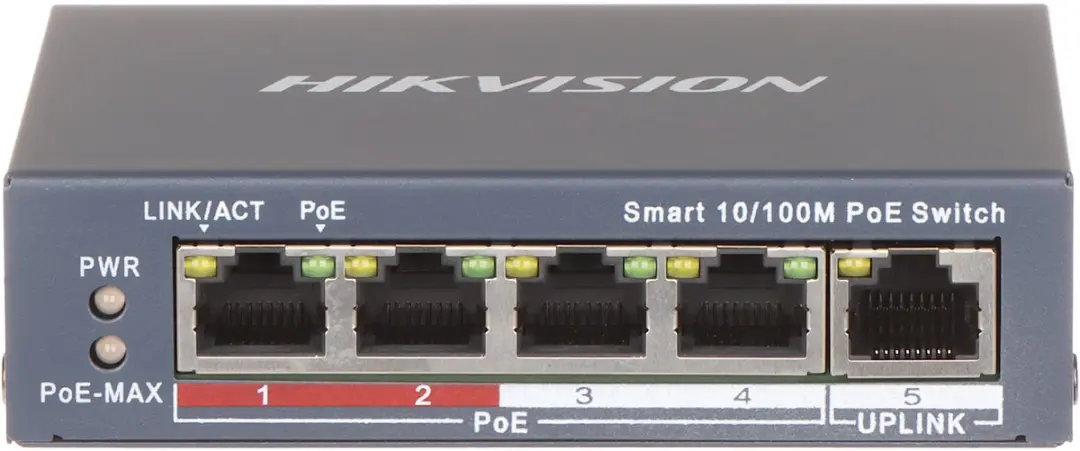 Hikvision DS-3E1105P-EI Netwerkswitch - 5 PoE-poorten 60W - Zwart