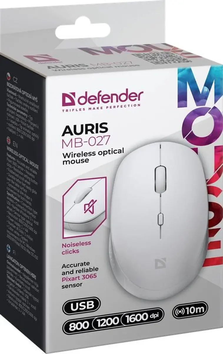 Defender Auris MB-027 Draadloze Muis - 1600dpi - Roze