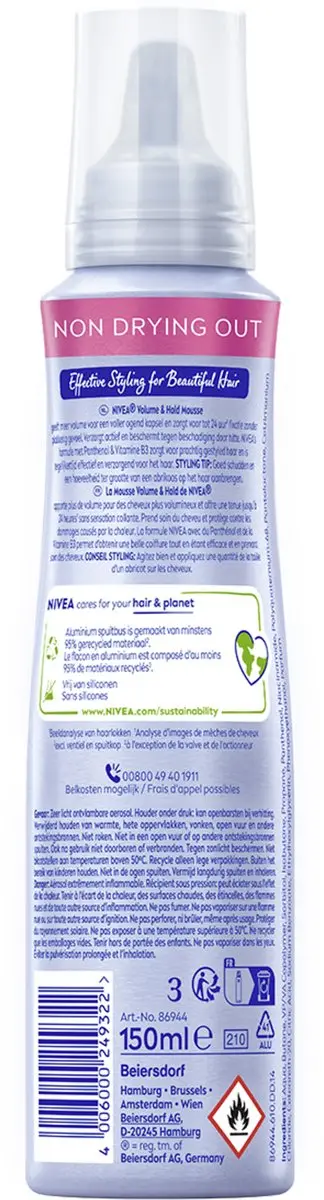 NIVEA Volume Care Styling Mousse 6x150ml - afbeelding 6 van 6