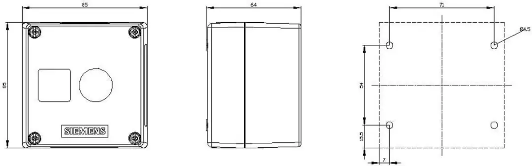 Siemens 3SU1801-0AA00-0AB2 Lege behuizing - Geel