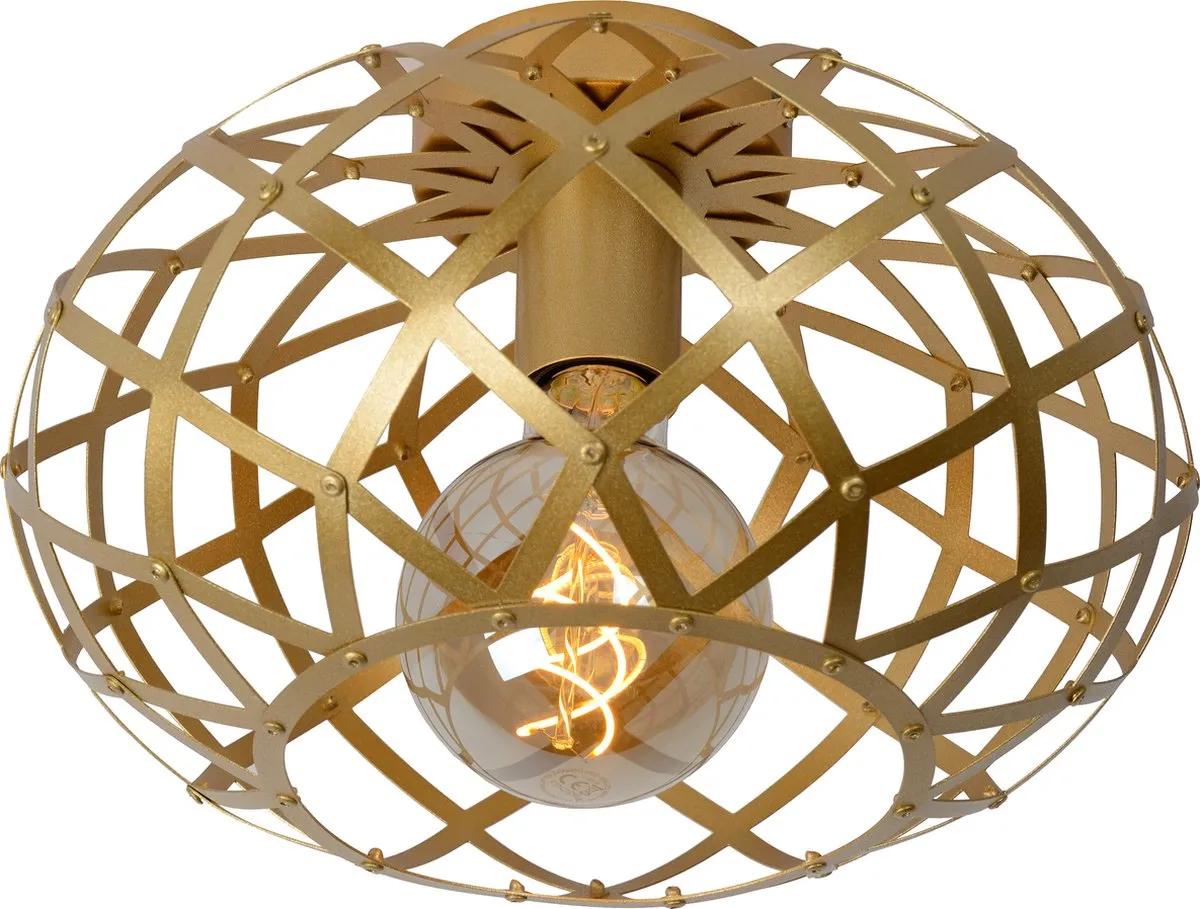 Lucide Wolfram Plafondlamp Ø30cm Mat Goud/Messing