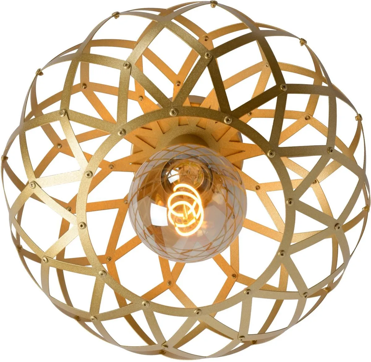 Lucide Wolfram Plafondlamp Ø30cm Mat Goud/Messing