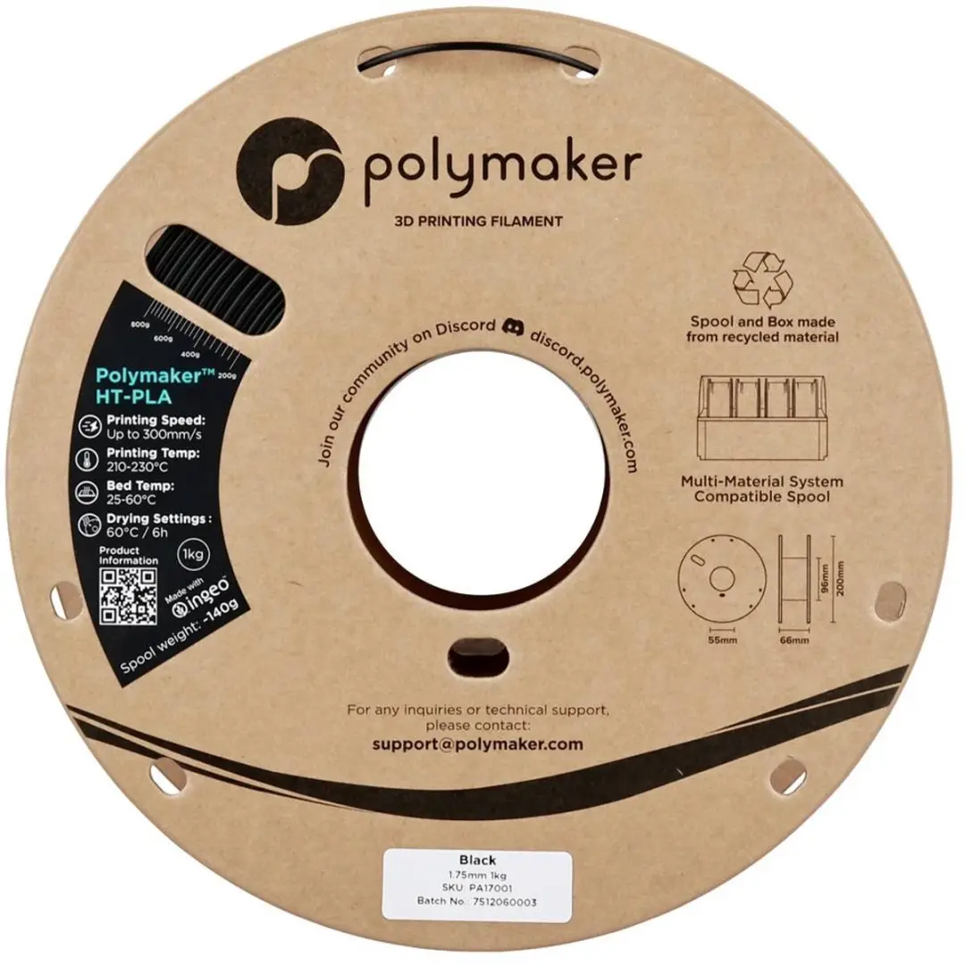 Polymaker HT-PLA Filament 1.75mm - 1000g Zwart