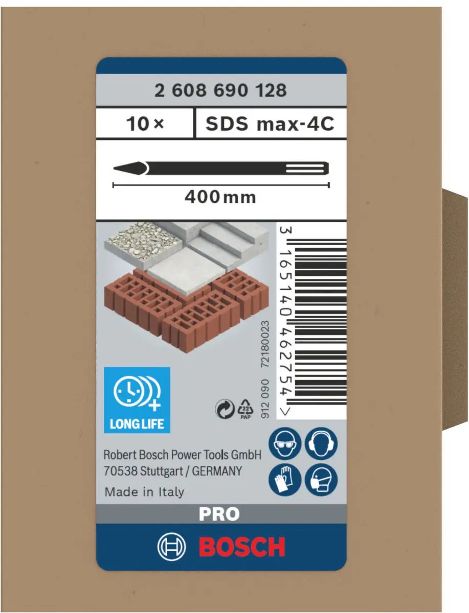 Bosch Professional SDS-MAX Puntbeitel 400 - 10mm - afbeelding 6 van 6