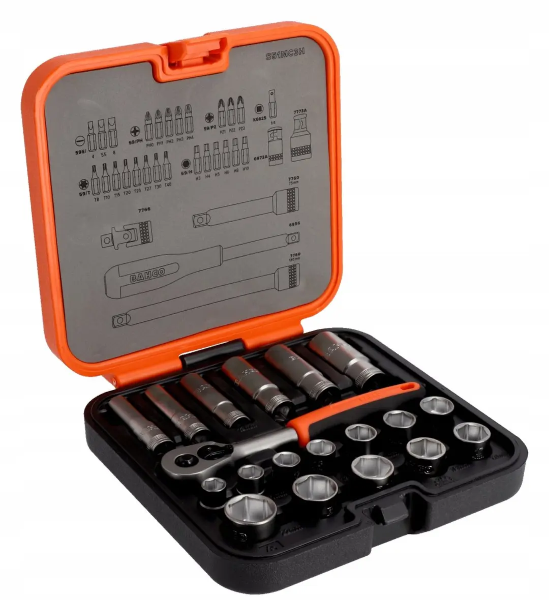 Bahco Gereedschapset 51-delig 1/4" & 3/8"