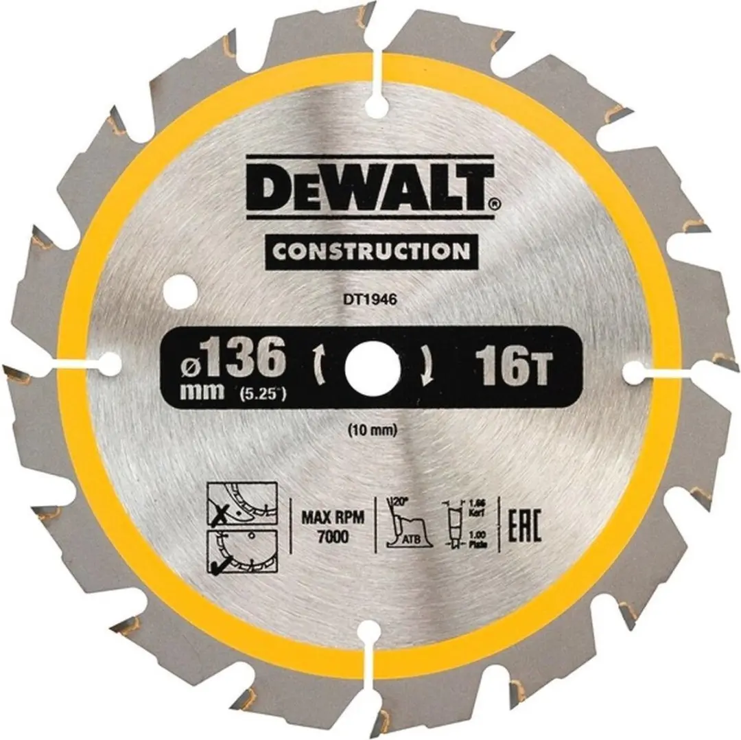 DeWalt DT1946-QZ Cirkelzaagblad Hout 136mm 16T