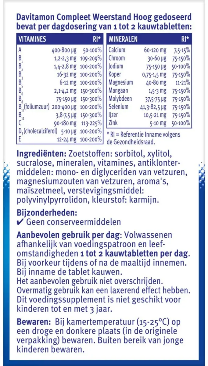 Davitamon Compleet Weerstand Bosvruchten Kauwtabletten - 200g
