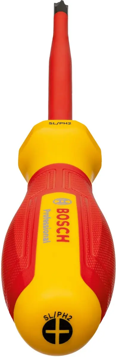Bosch Professional VDE Schroevendraaier SL/PH 2 - 1600A02ND5 - Geel/Rood