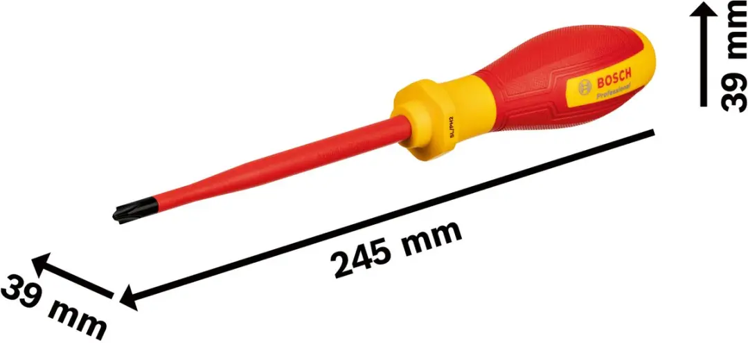 Bosch Professional VDE Schroevendraaier SL/PH 2 - 1600A02ND5 - Geel/Rood