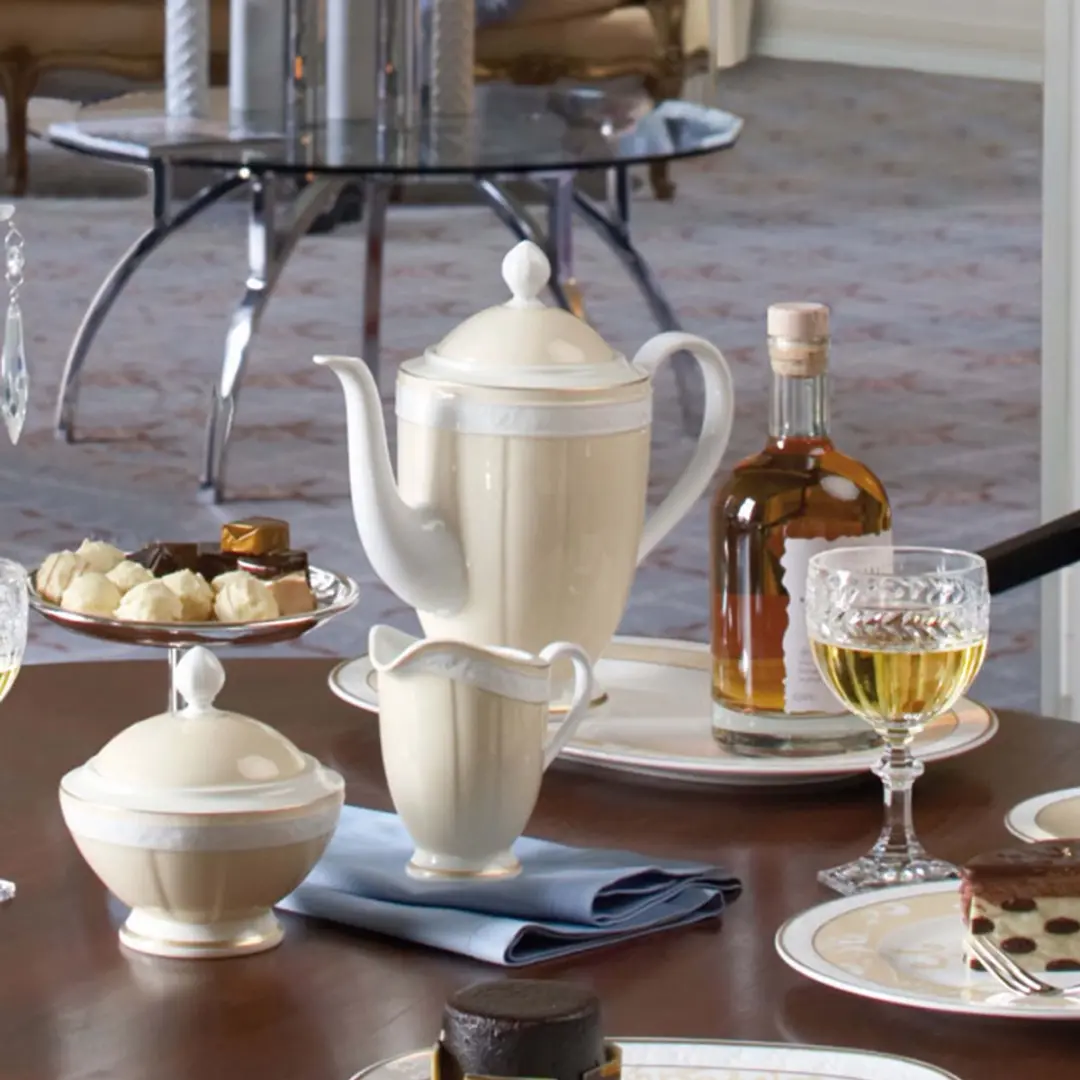 Villeroy & Boch Ivoire Tee-Set 13-delig - Wit-Goud