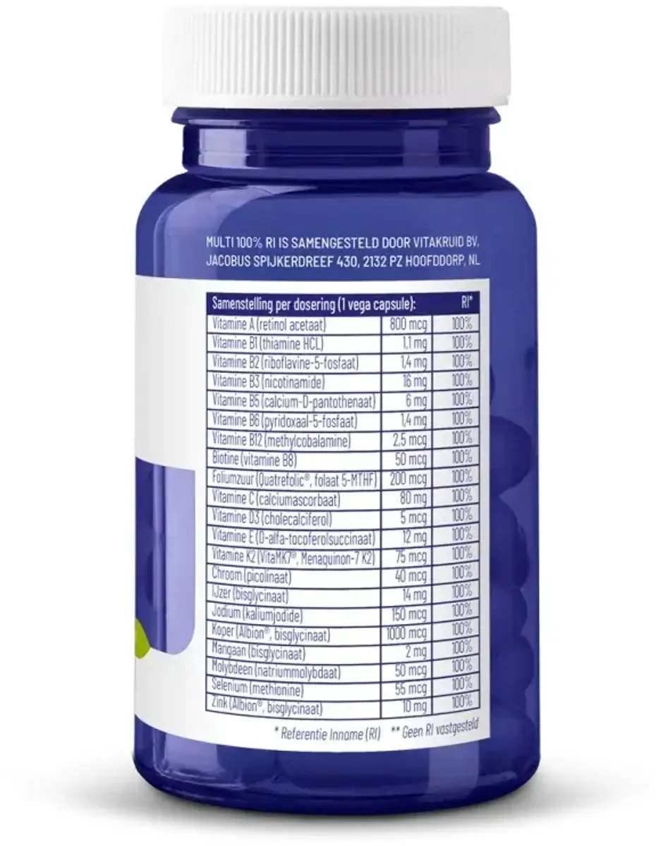 Vitakruid Multi 100% RI - 90 Vegacapsules