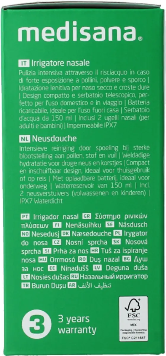 Medisana NI 200 Elektrische Neusdouche - 150ml - Wit - afbeelding 6 van 6