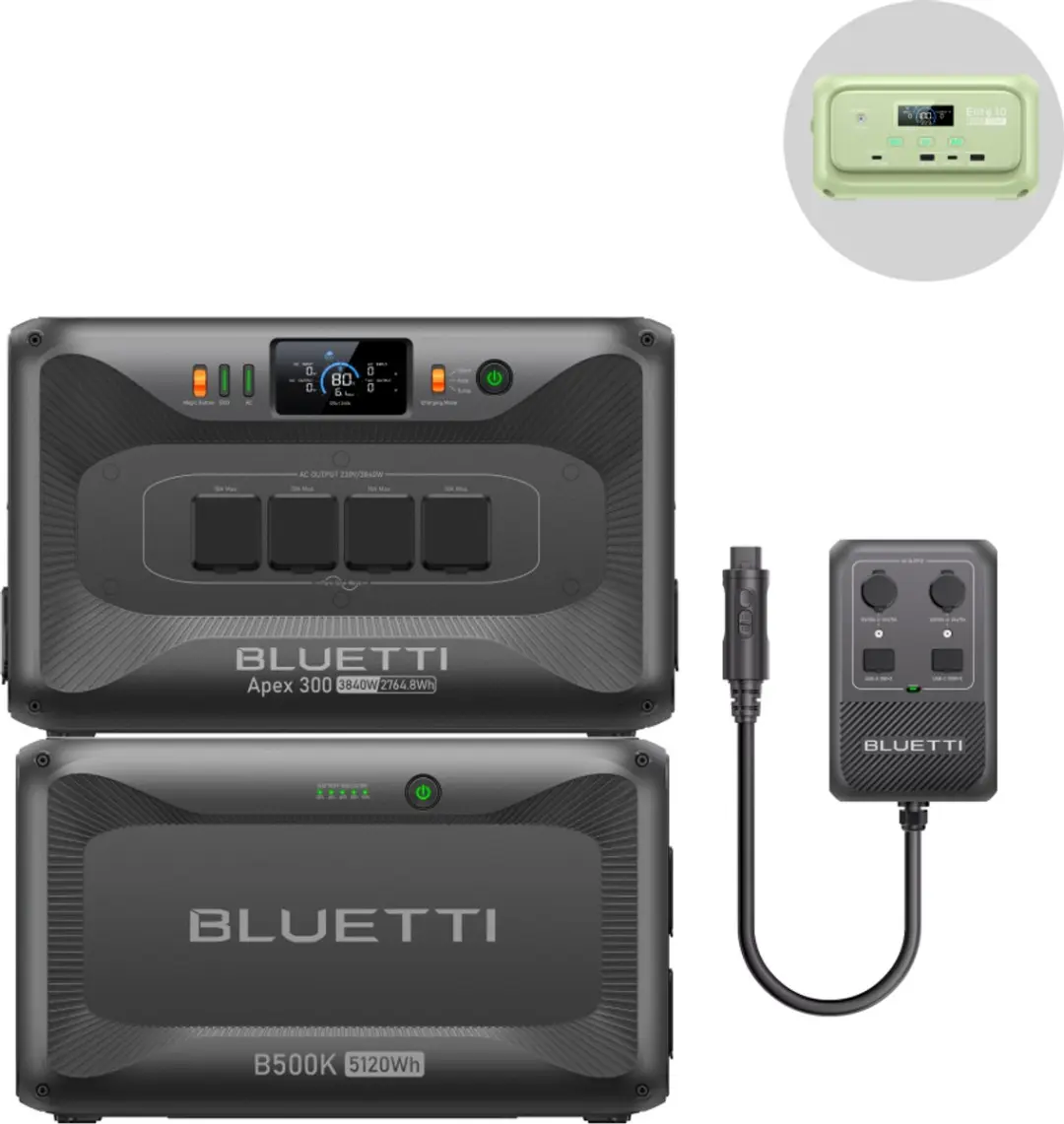 Bluetti Apex 300 met B300K Powerstation