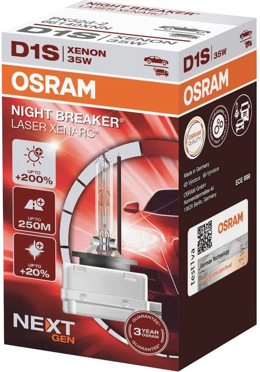 Osram Xenarc Night Breaker Laser D1S Xenonlamp 35W - Wit - afbeelding 4 van 6