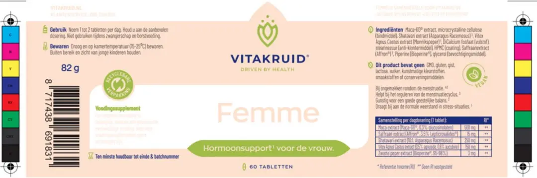 Vitakruid Femme Hormoonsupport - 60g
